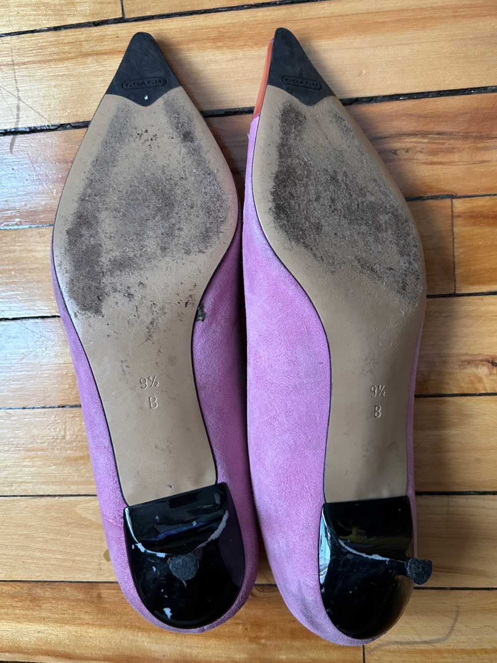 Vintage Coach Suede Kitten Heels Pink Pointed Toe Y2K Mob Wife Classic - Picture 6 of 13